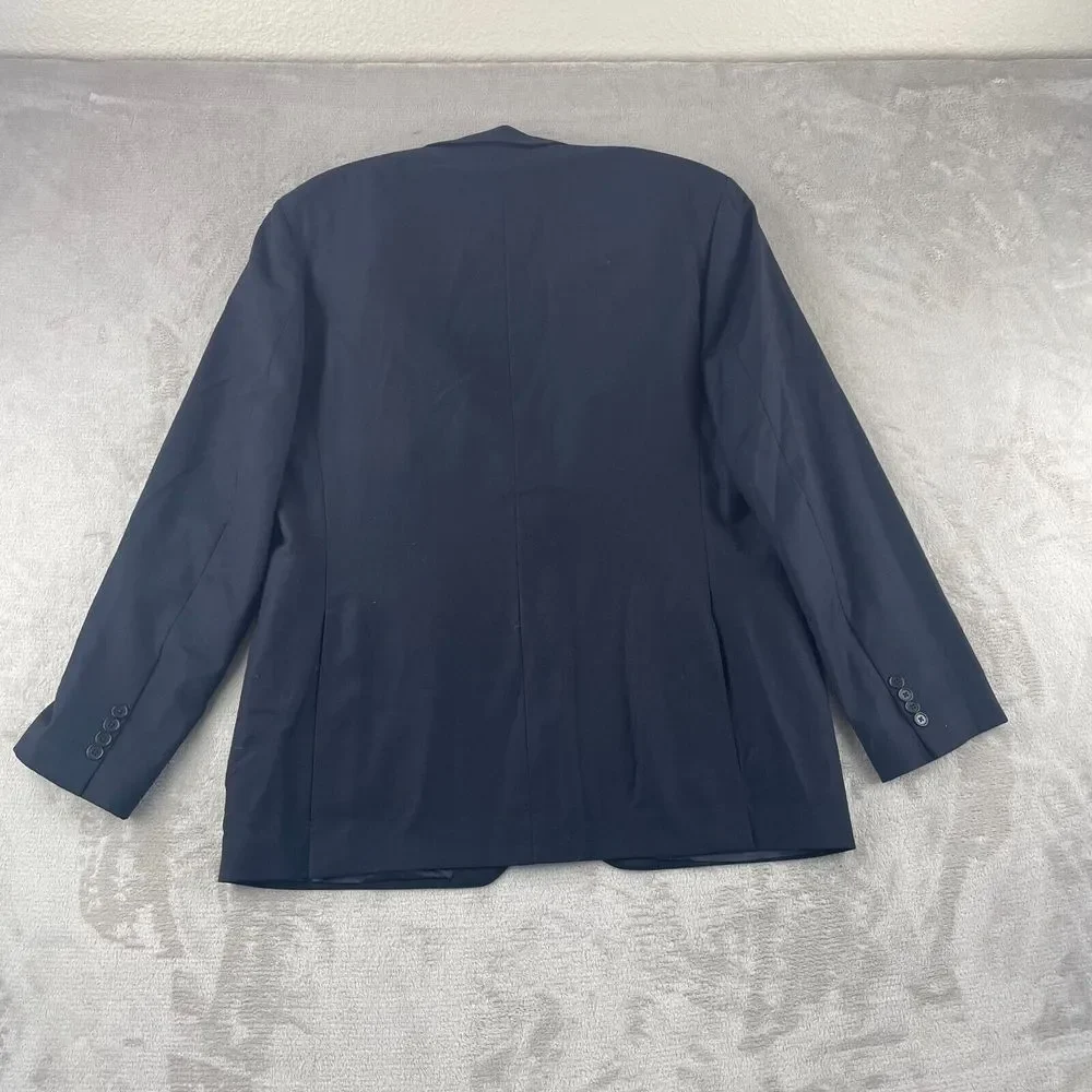 John‎ Varvatos Blazer Men 46R Blue Wool Two-Button Front Lined Sport Coat Jacket